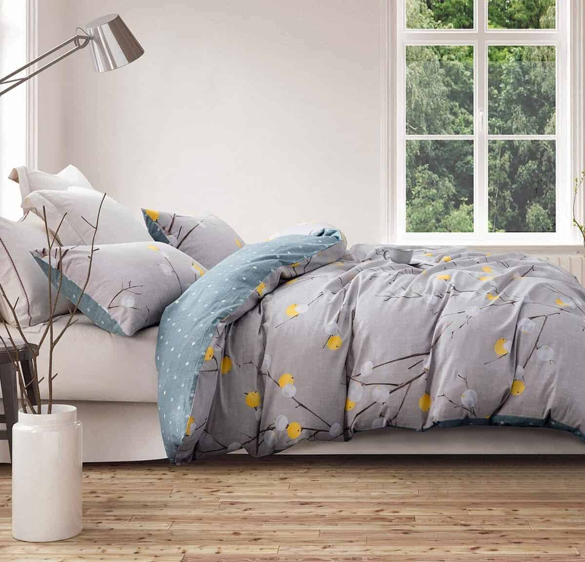 Edredón SLEEPBELLA Tamaño Queen, 600 Hilos de Algodón Gris - Imagen 3