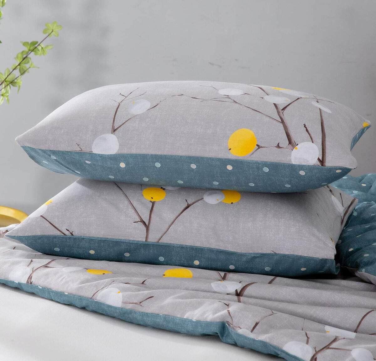 Edredón SLEEPBELLA Tamaño Queen, 600 Hilos de Algodón Gris - Imagen 6