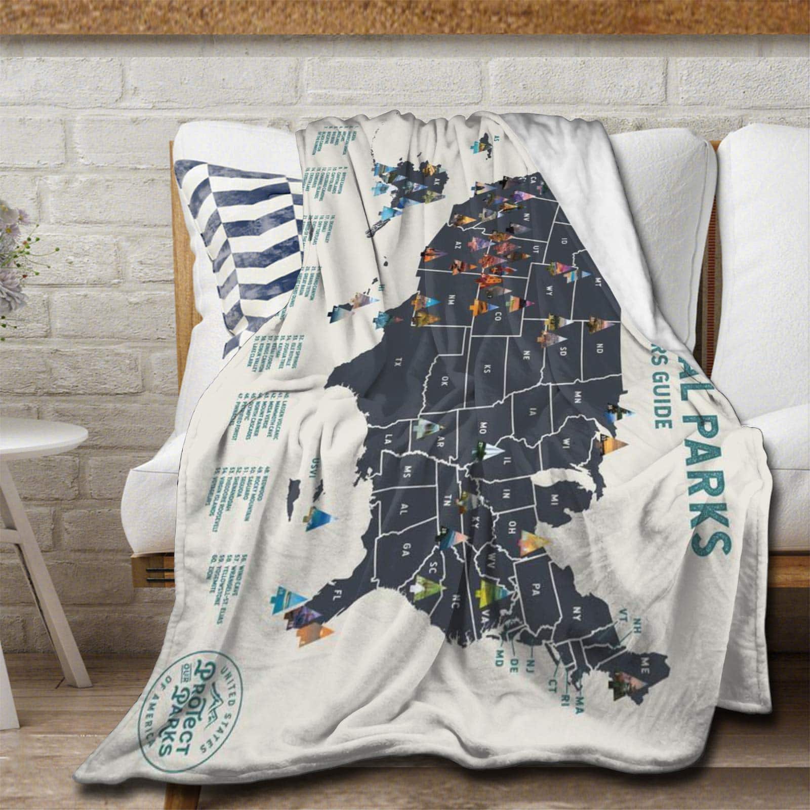 Manta de Franela Mapa Parque Nacional Avalokitesvara Súper