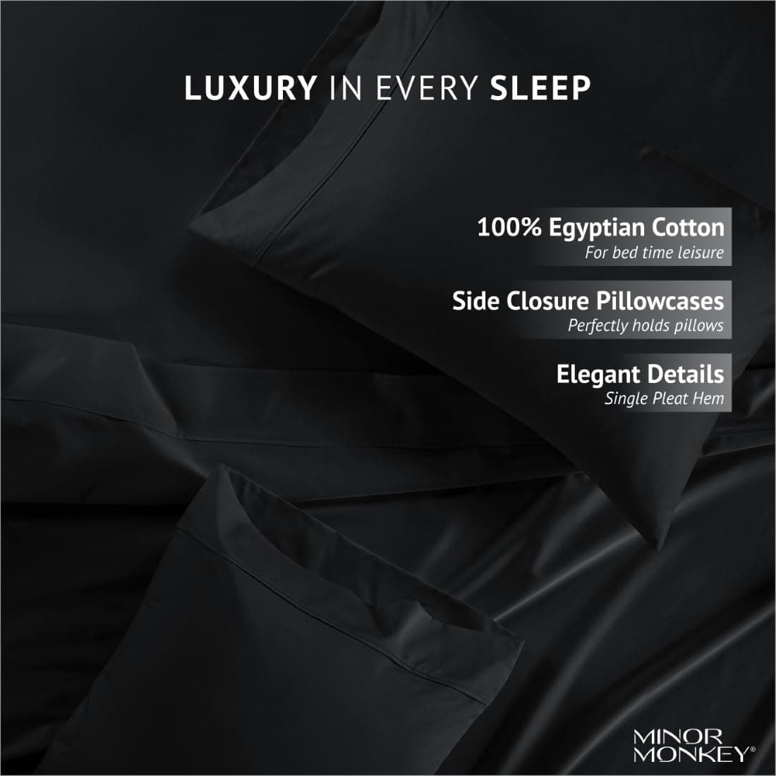 Juego de Sábanas 100% Algodón Egipcio para Cama Completa de - Imagen 6