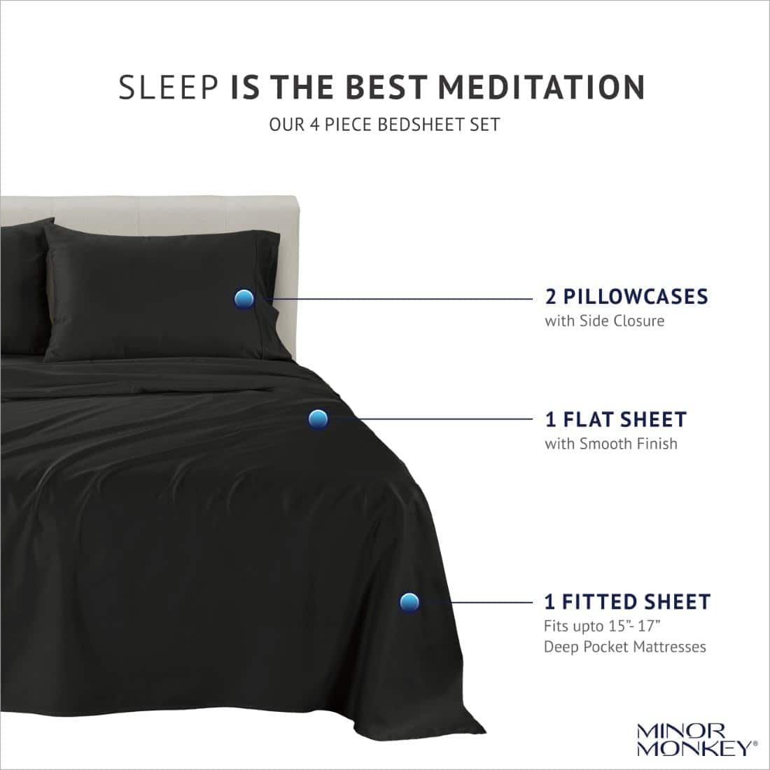 Juego de Sábanas 100% Algodón Egipcio para Cama Completa de - Imagen 5