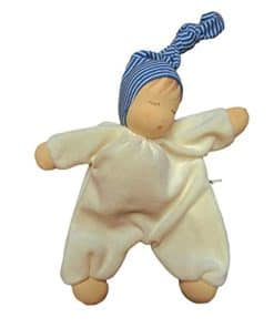 Muñeca de dormir de algodón orgánico natural NanChen (Azul)