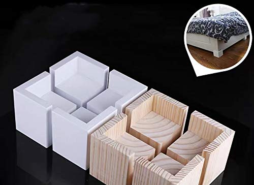 Juego de 4 elevadores de cama blancos Mysummer - Soportes - Imagen 3