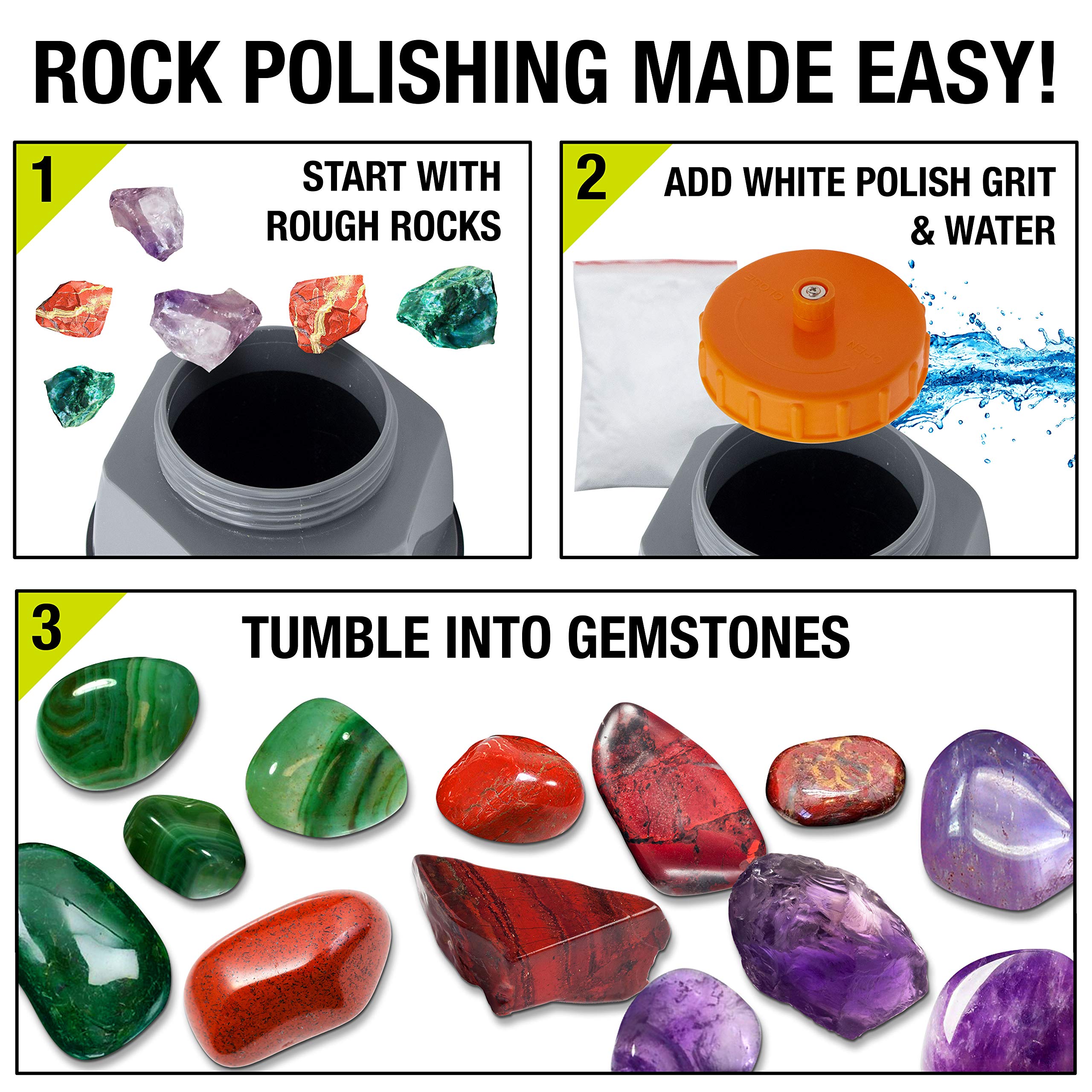 Kit de Pulidora de Rocas Brookstone y Creación de Piedras - Imagen 4