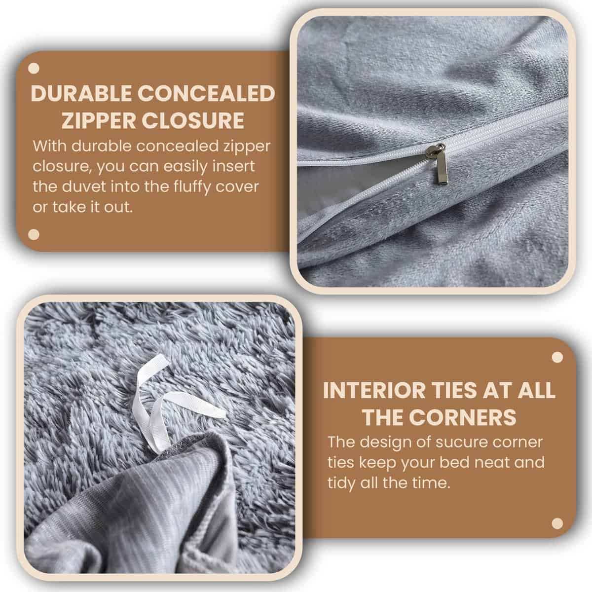 Set de funda nórdica de piel de imitación peluda de lujo - Imagen 7