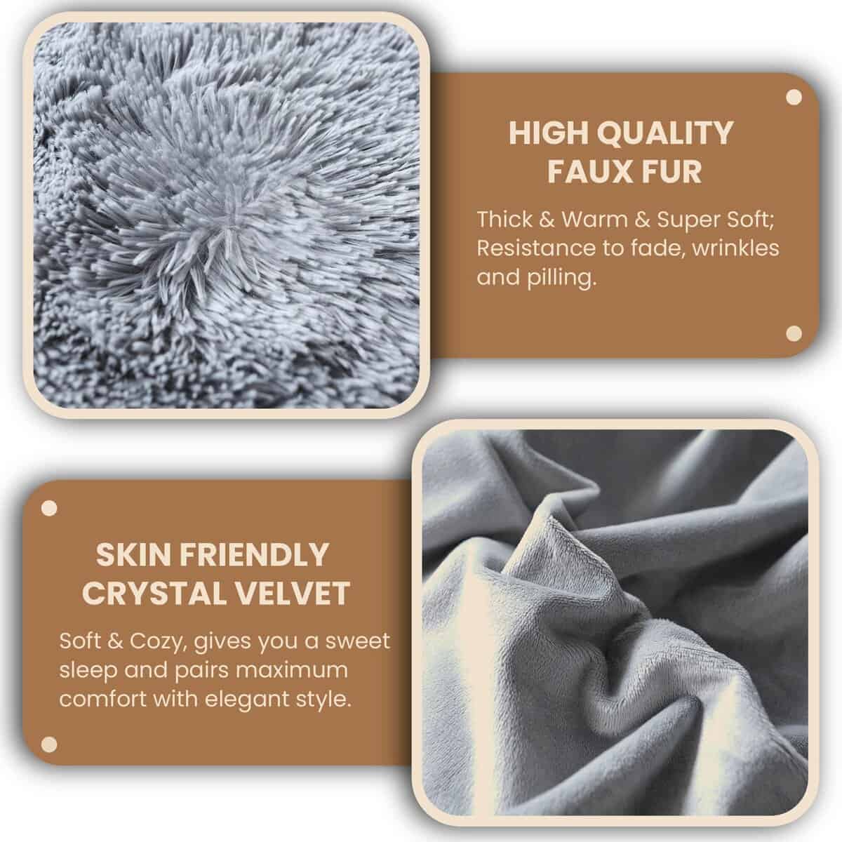 Set de funda nórdica de piel de imitación peluda de lujo - Imagen 6