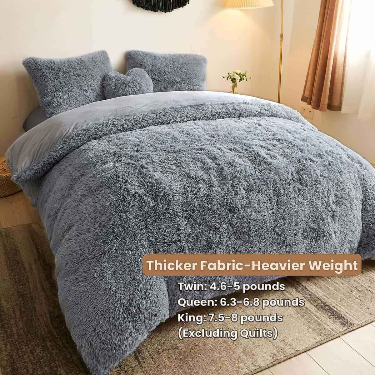 Set de funda nórdica de piel de imitación peluda de lujo - Imagen 4