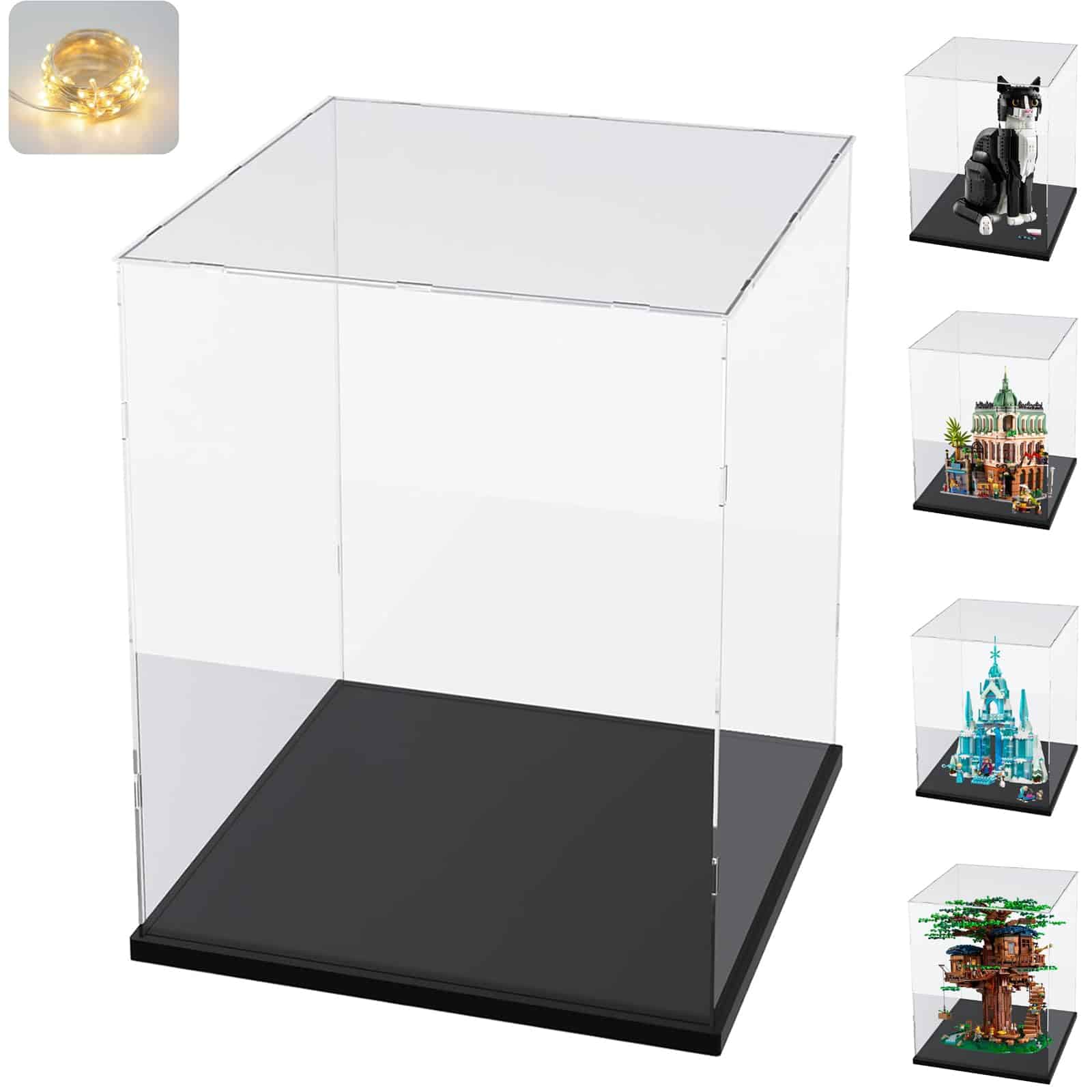 Caja de exhibición de acrílico transparente engrosado con