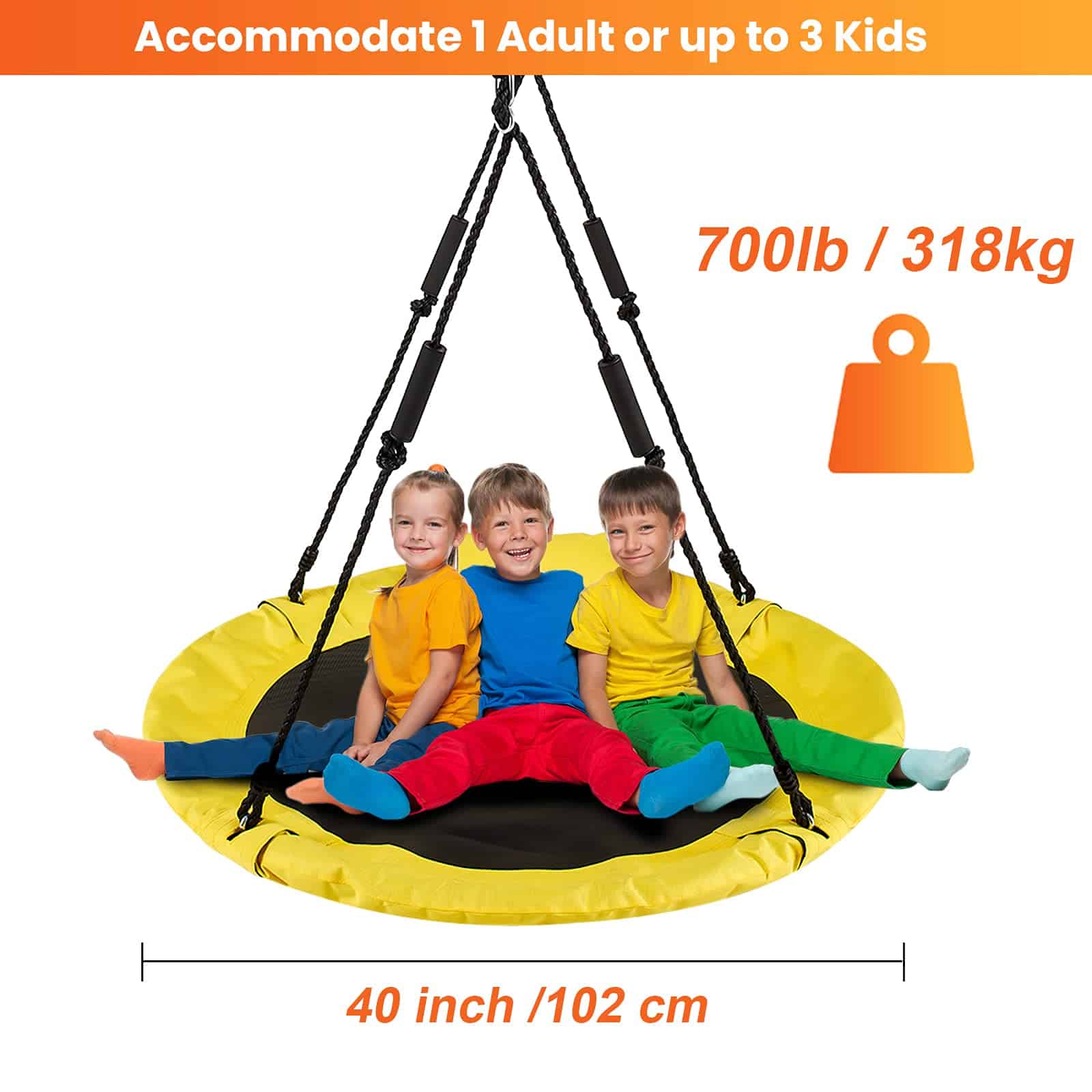 Columpio en forma de platillo para niños, LITTLELOGIQ de 40 - Imagen 3