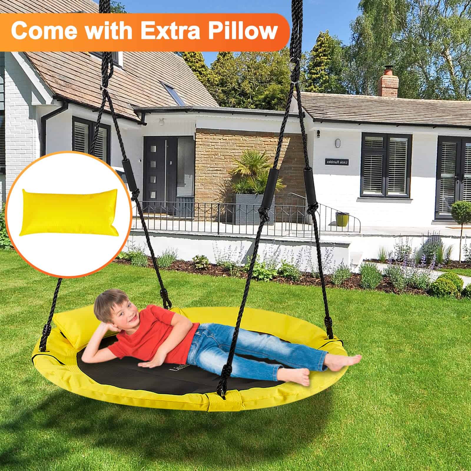 Columpio en forma de platillo para niños, LITTLELOGIQ de 40 - Imagen 5