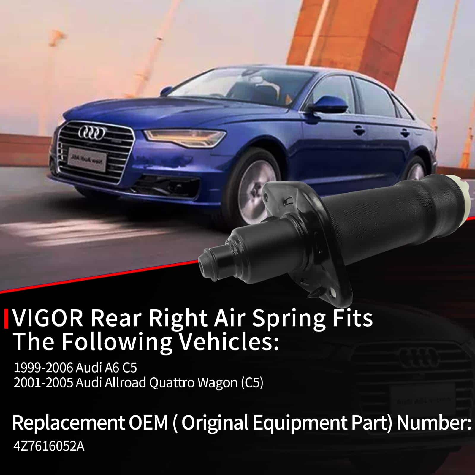 Resorte de suspensión de aire trasero derecho VIGOR - Imagen 7