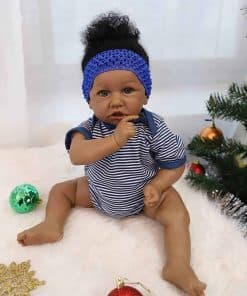 Muñeca Bebé Reborn Niña Negra de 22 pulgadas Aspecto