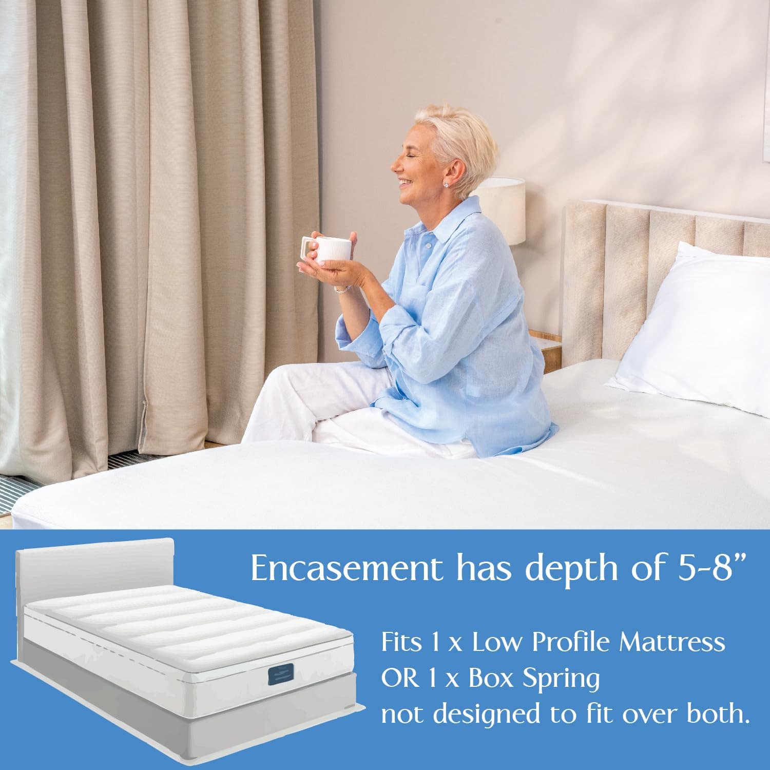 Protector de colchón o base de cama de tamaño completo (5" - Imagen 3