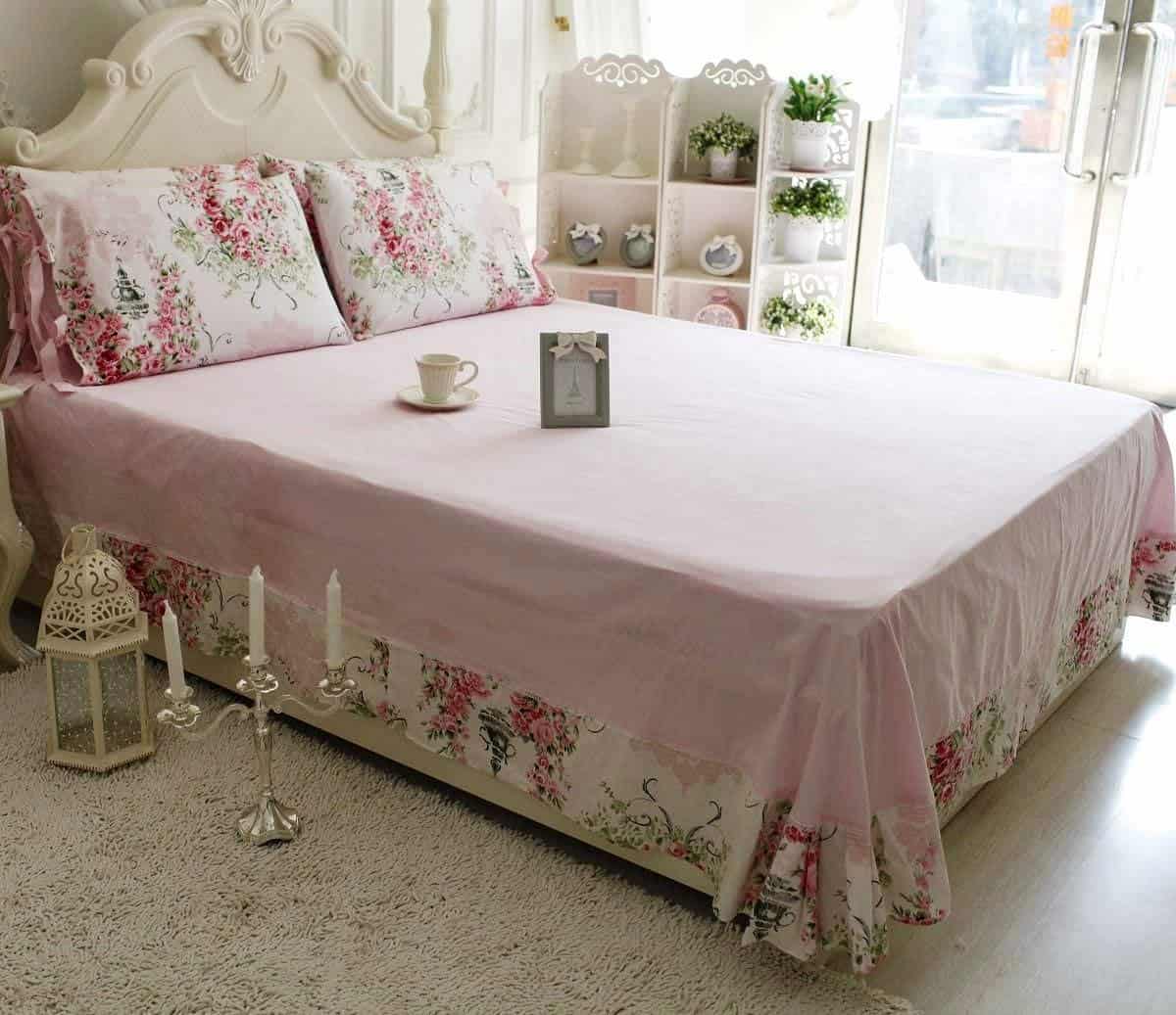 Juego de sábanas Usning Floral Twin, Ropa de cama estilo - Imagen 6