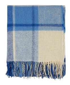 Cozy Blankets - Manta de Lana Virgen de -Azul y Blanco