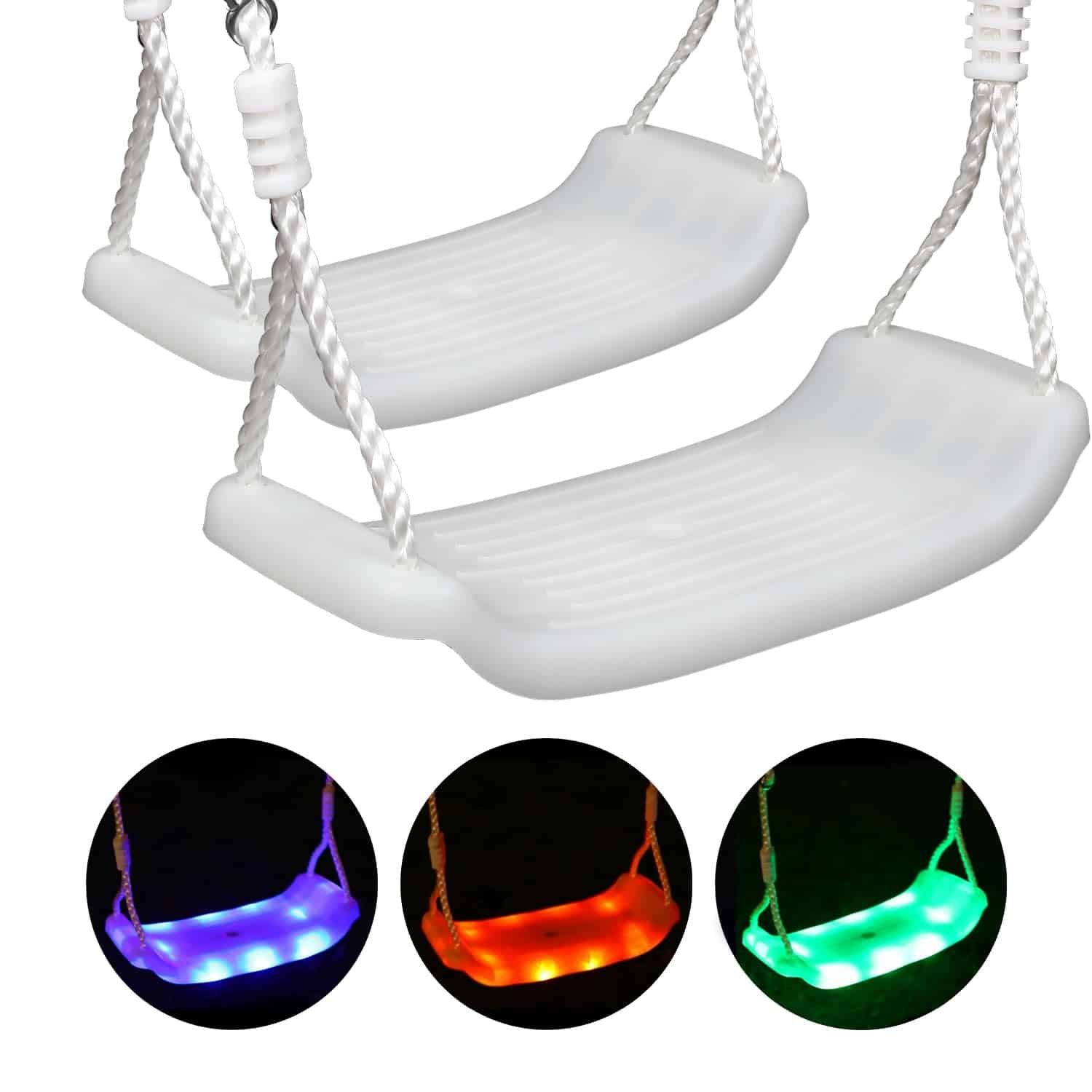 Columpio OMNISAFE con luces LED y cuerda ajustable,