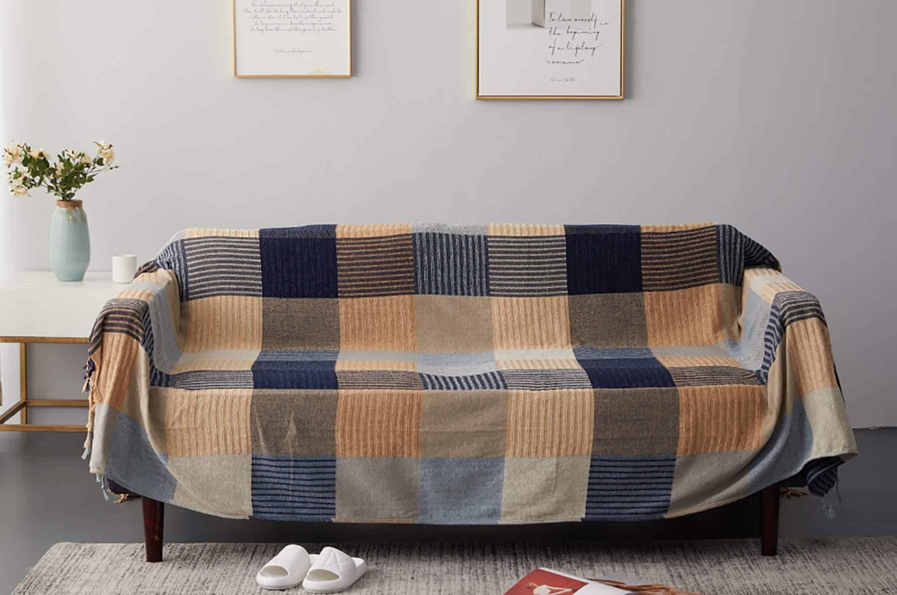 Mantas de Tiro Bohemias Ujoyen Chenilla Coloridas con - Imagen 4