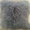 Funda de cojín de piel de cordero mongol (16'' x 16'',