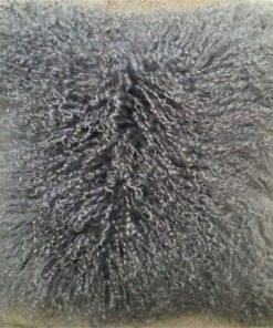 Funda de cojín de piel de cordero mongol (16'' x 16'',