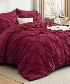 Set de edredón California King Bedsure Rojo Oscuro - Juego