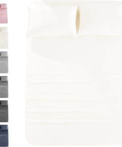 JOMO - Sábanas de Cama King Size - Blanco, Paquete de 4 -