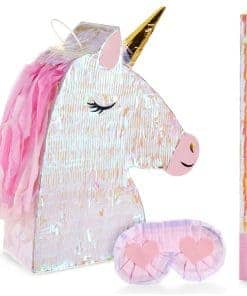 Kit de Gran Piñata de Unicornio con Antifaz y Palo para
