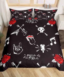 Juego de Ropa de Cama Homewish Rock Roll 2 Piezas para