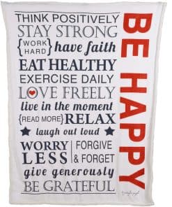 Manta de Franela y Sherpa de Doble Capa - -Be Happy