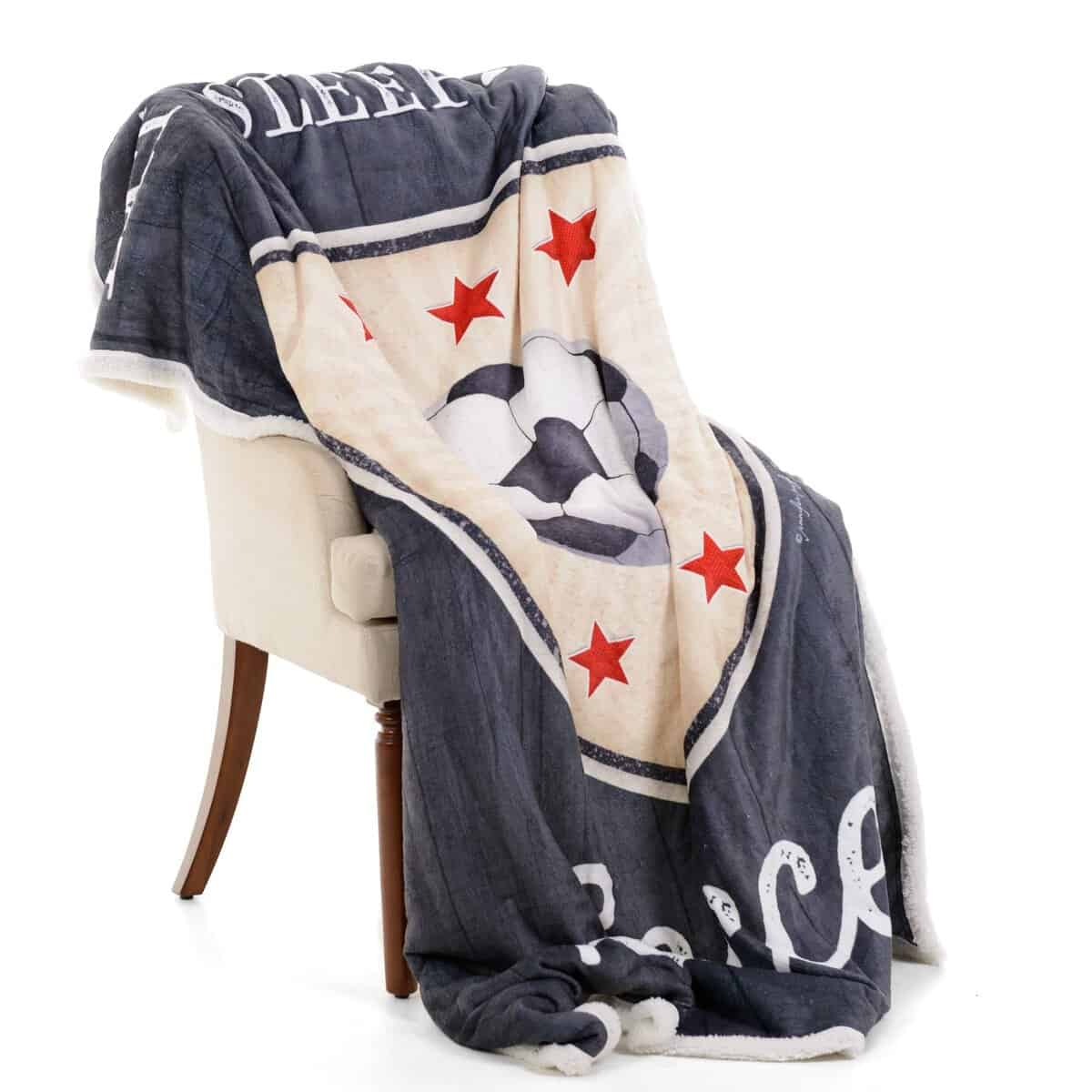 Manta de Franela y Sherpa de Doble Capa - -y Soccer) - Imagen 4