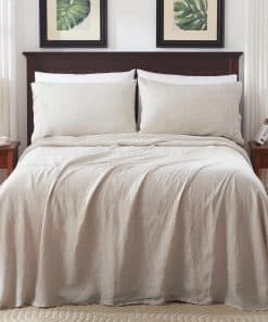 Juego de sábanas de lino puro TOSMO, 100% -Lino natural