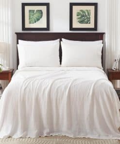 Juego de Sábanas de Lino Puro TOSMO, 100% -Blanco