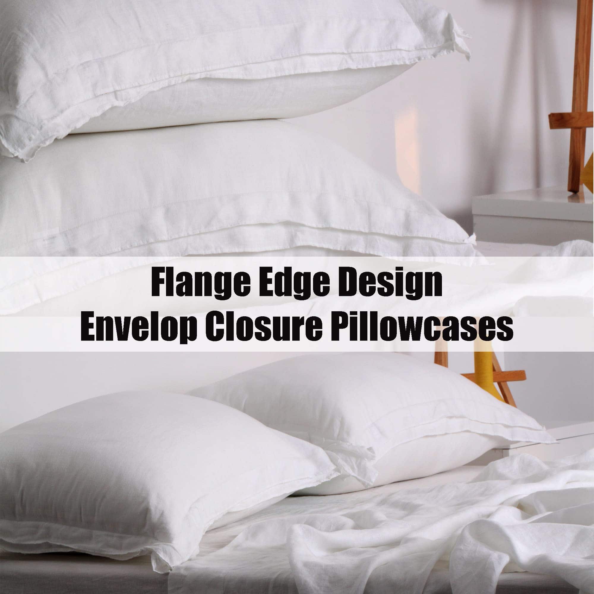 Juego de sábanas de lino francés 100% -Blanco - Imagen 4