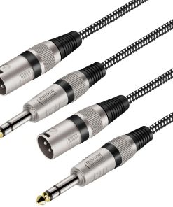 Cables XLR Macho a 1/4 de Pulgada TRS 10 FT/2Pack, Trenzado