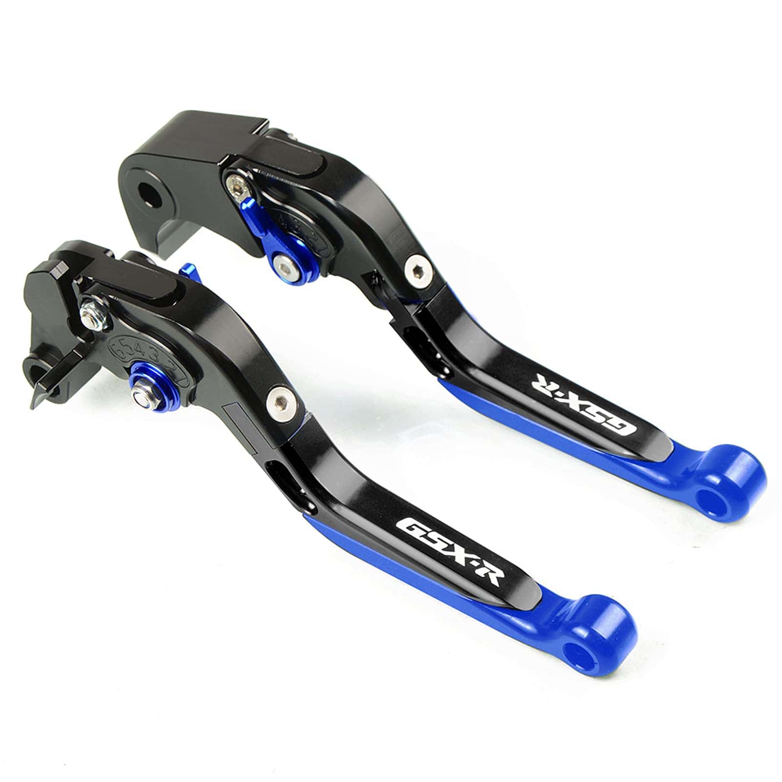 Juego de Palancas de Freno y Embrague Plegables -Negro+Azul
