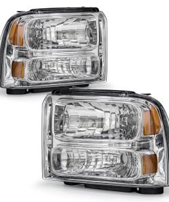 Conjunto de Faros Delanteros Compatible con -Carcasa Cromada