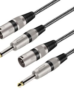 Cables XLR Macho a 1/4 Pulgada TS 10 FT/2Pack, Trenzado de