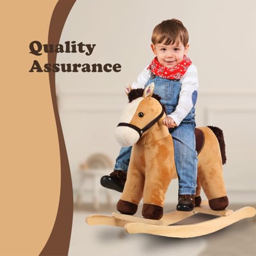 Caballito de Peluche, Caballo Mecedor Relleno Suave, Animal - Imagen 6