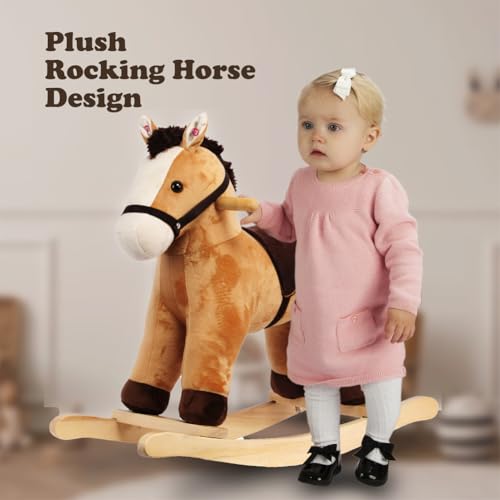 Caballito de Peluche, Caballo Mecedor Relleno Suave, Animal - Imagen 7