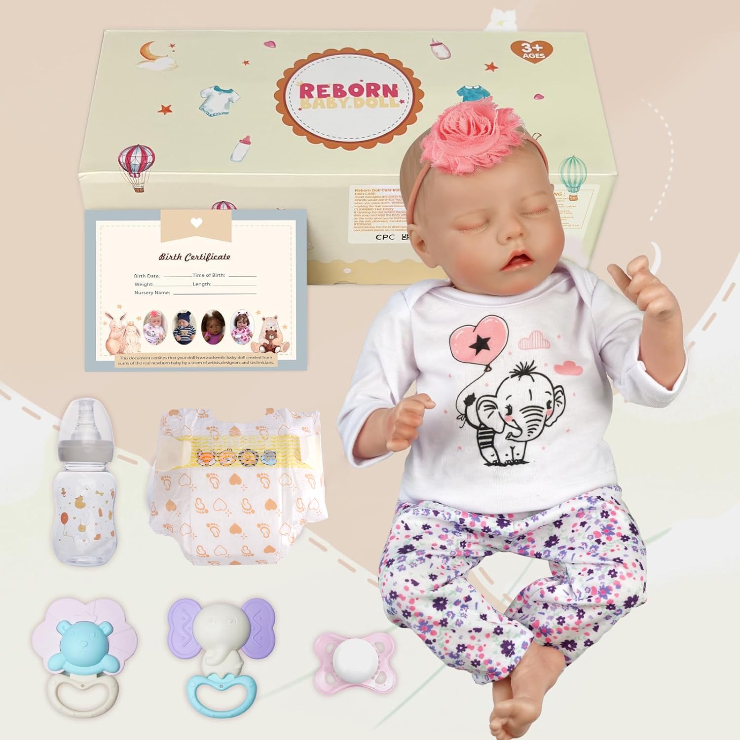 JIZHI Muñecas Reborn Realistas - Bebé de 17 pulgadas con - Imagen 8