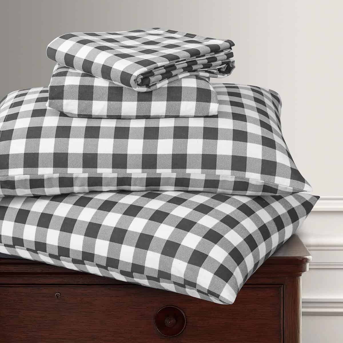 Juego de sábanas de franela estampadas -Buffalo Grey