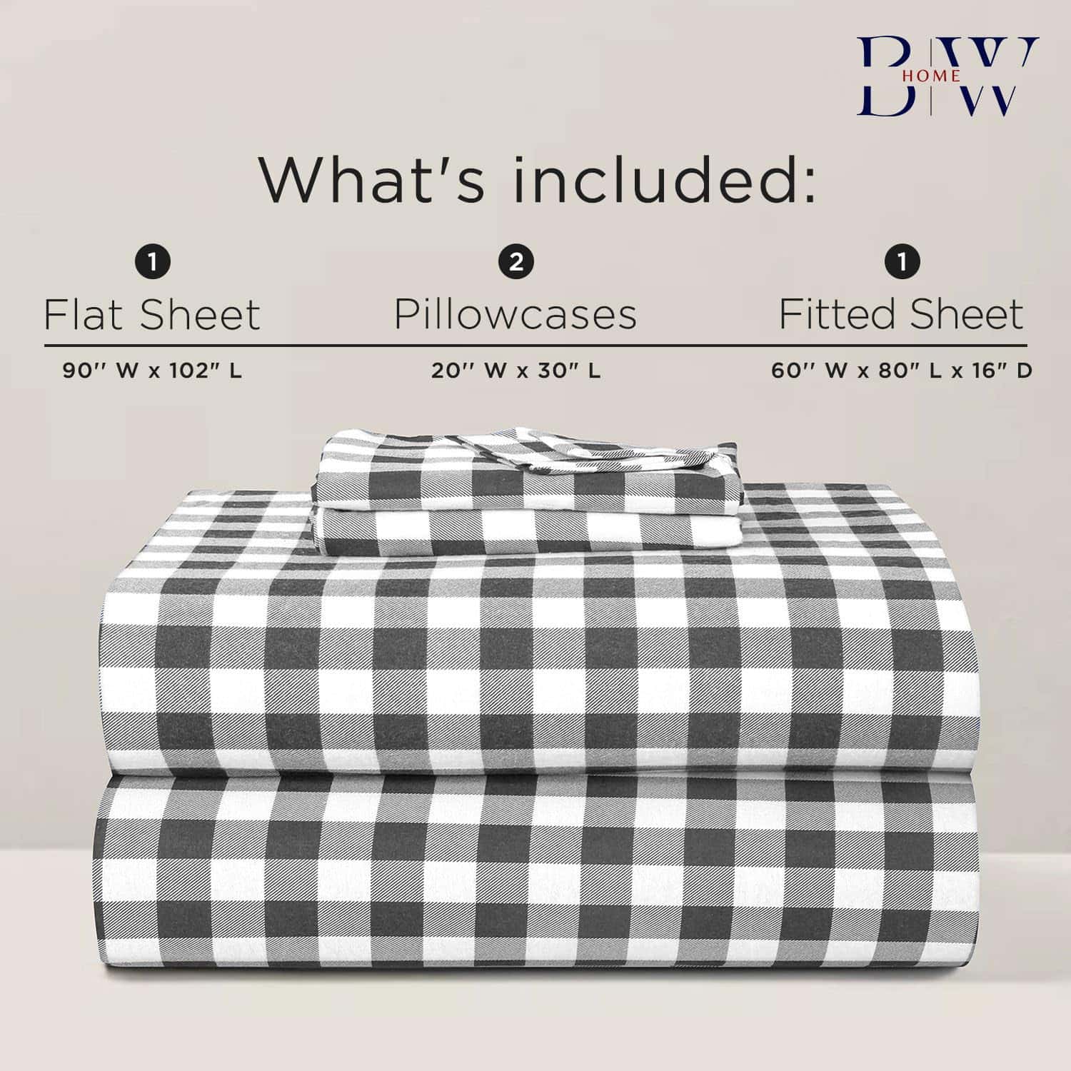 Juego de sábanas de franela estampadas -Buffalo Grey - Imagen 4