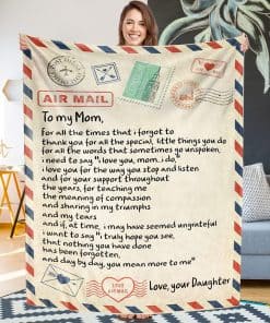 Manta Carta de Amor a Mi Mamá Personalizada Impresa para