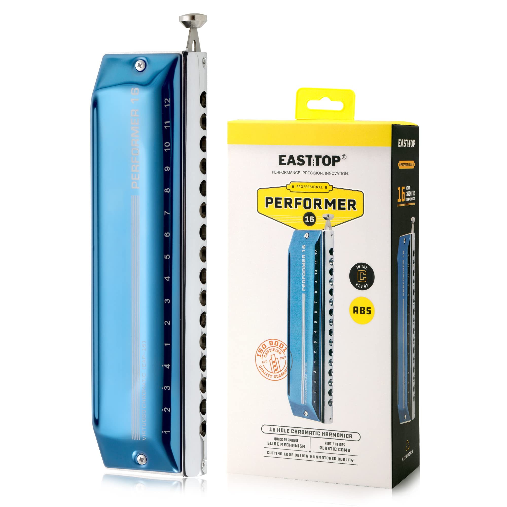 Armónica Cromática East top de 16 Agujeros 64 Tonos en Do,