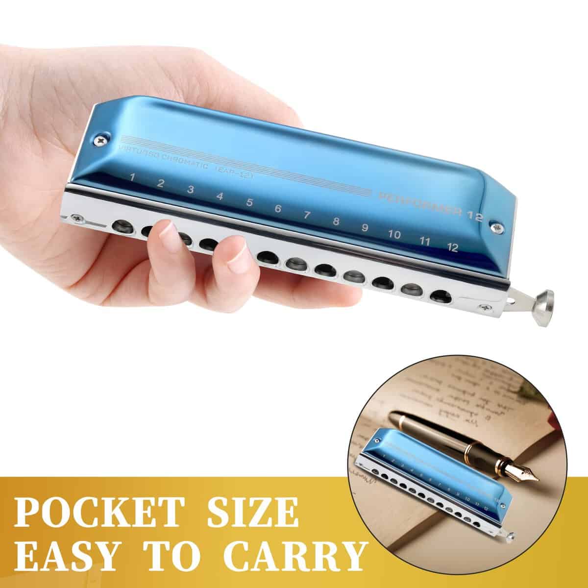 Armónica Cromática East Top, 12 Orificios 48 Tonos en Clave - Imagen 7