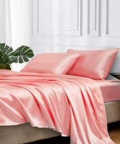 Juego de Sábanas de Satín MR&HM, Tamaño California King, 4