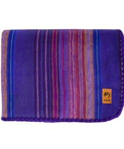 Manta de Lana de Alpaca - Manta de Cama -Azul y Morado Queen