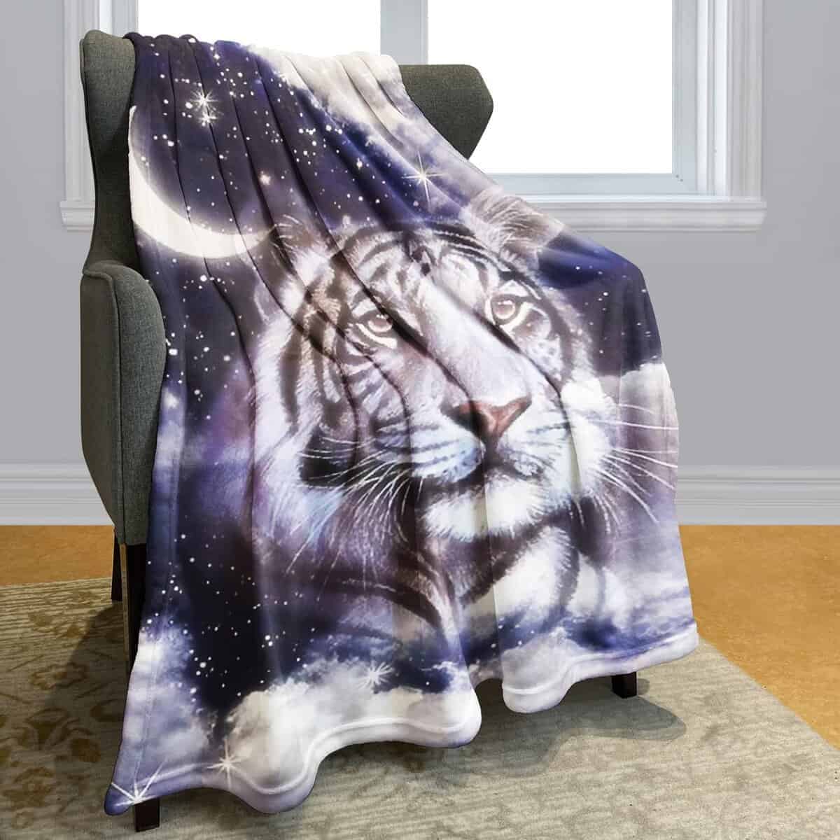Manta HommomH 60"x80" Blue Moon Tiger Suave y Esponjosa - Imagen 3