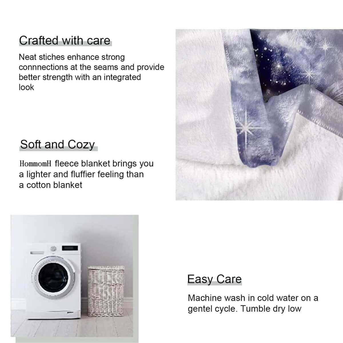 Manta HommomH 60"x80" Blue Moon Tiger Suave y Esponjosa - Imagen 7