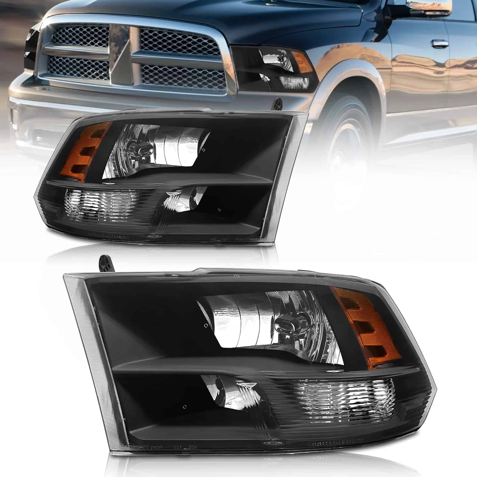 Conjunto de Faros Delanteros Compatible con Dodge Ram 1500