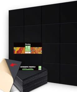 18 Pack Paneles Acústicos Negros 12"X12"X 0.4"Panel